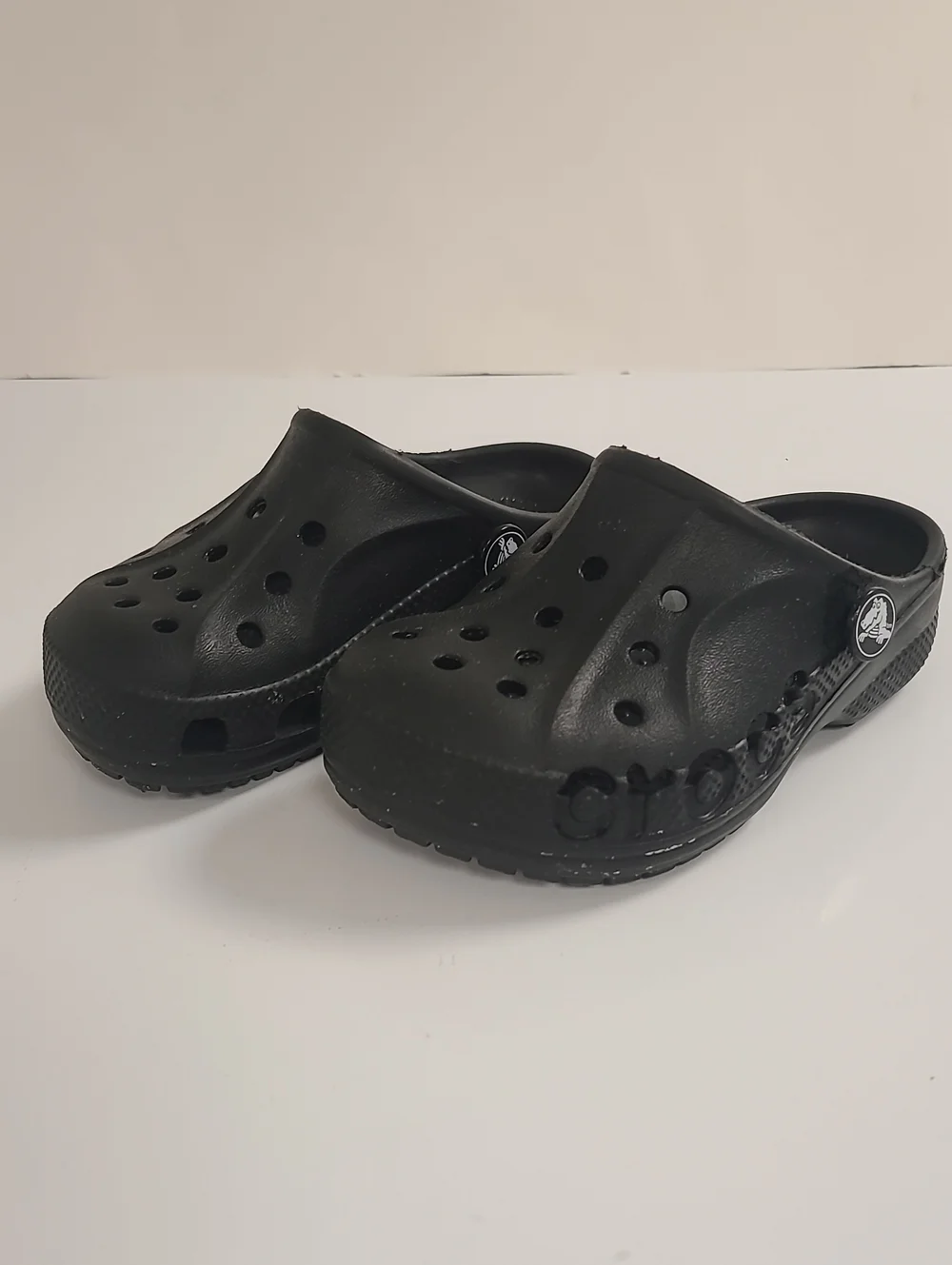 Kids Black CROCS Clog Shoes - Casual Slip-On  No Heel Strap - Size 8